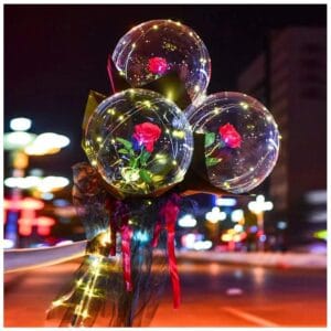 ışıklı balon gül